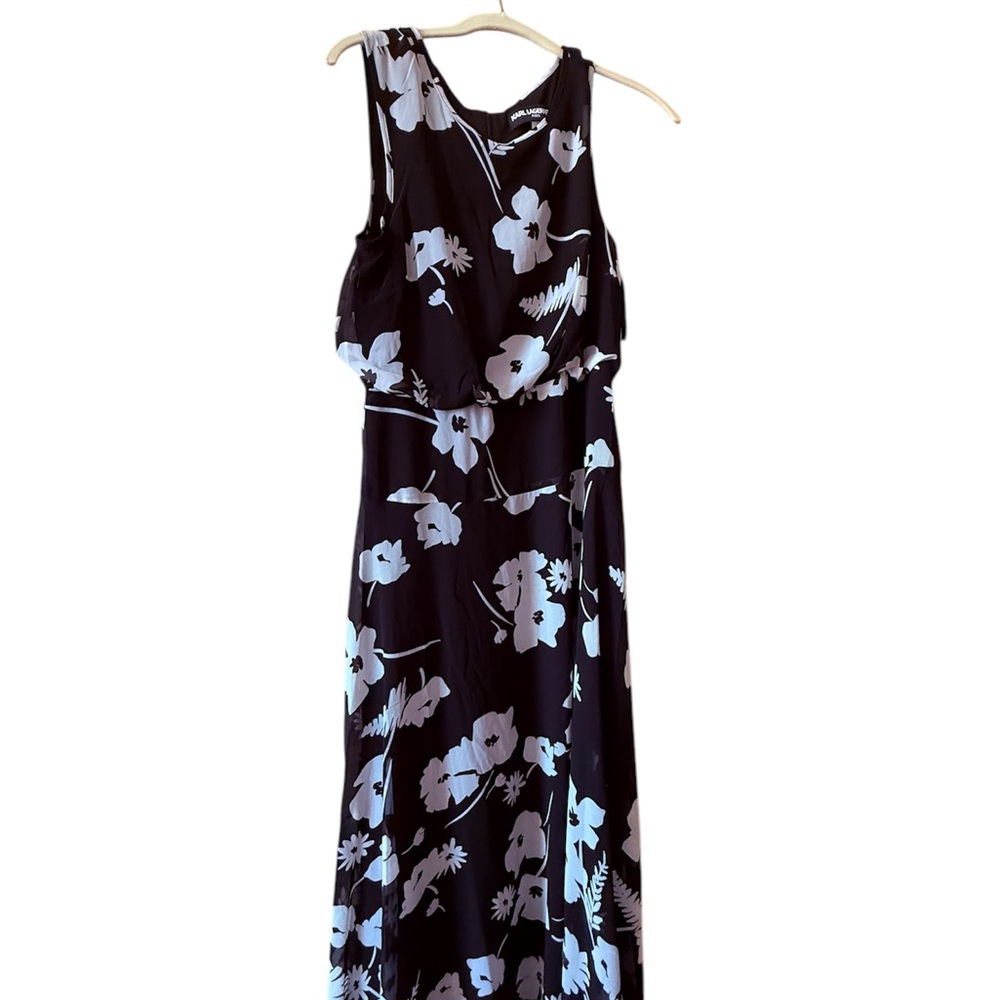 NEW Karl Lagerfield Paris black and white floral dress size 8 with tags